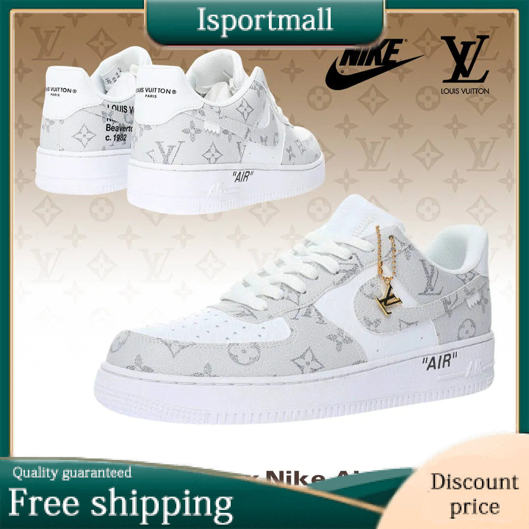 [Not available in Japan] ♪ Extremely hard to find LOUIS VUITTON x NIKE AIR FORCE1 White Grey [Cash on delivery]-Isportmall