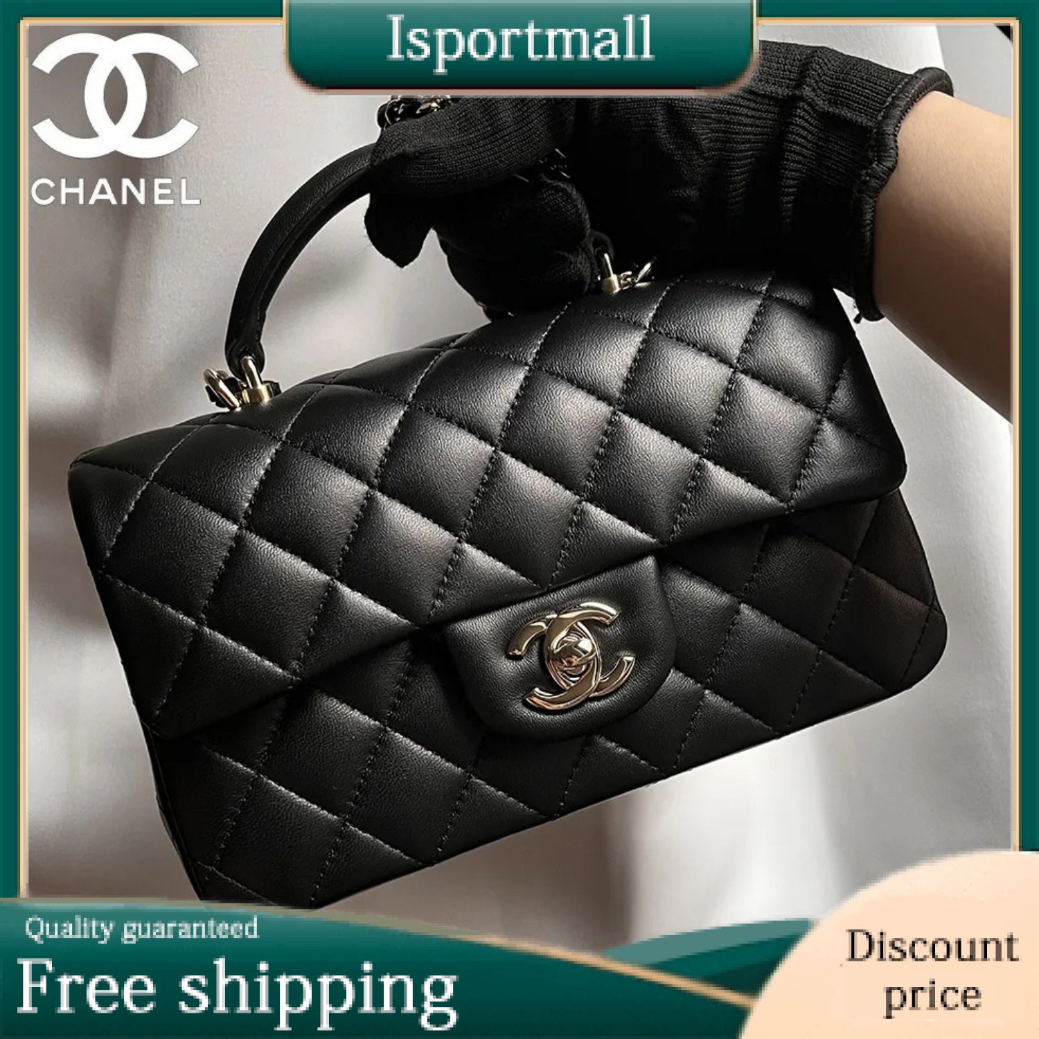 "Cute and high quality" CHANEL top handle mini flap bag-Isportmall