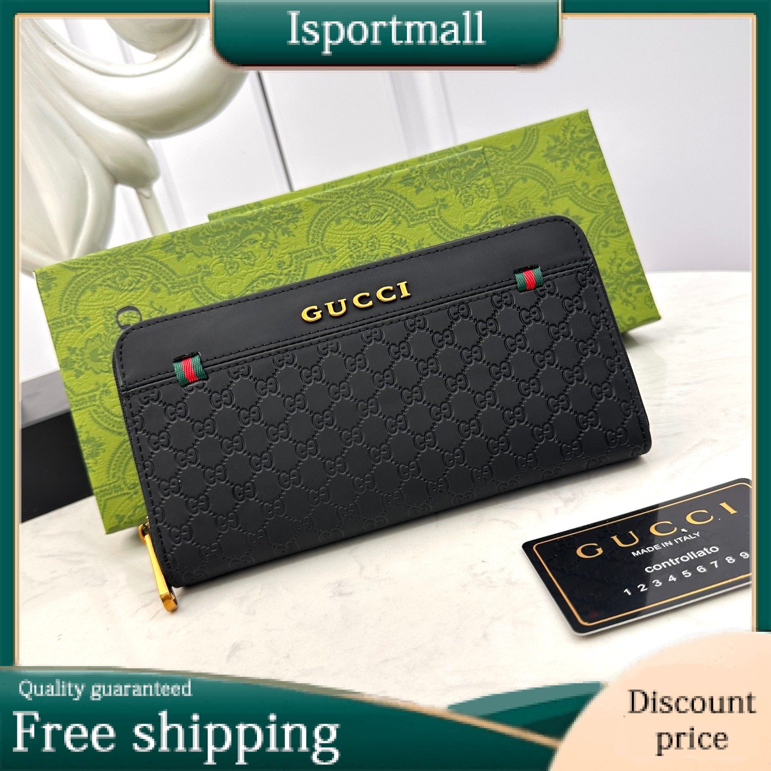 23 New Gucci GUCCI Long Wallet Replica Round Zip Wallet 666061-Isportmall